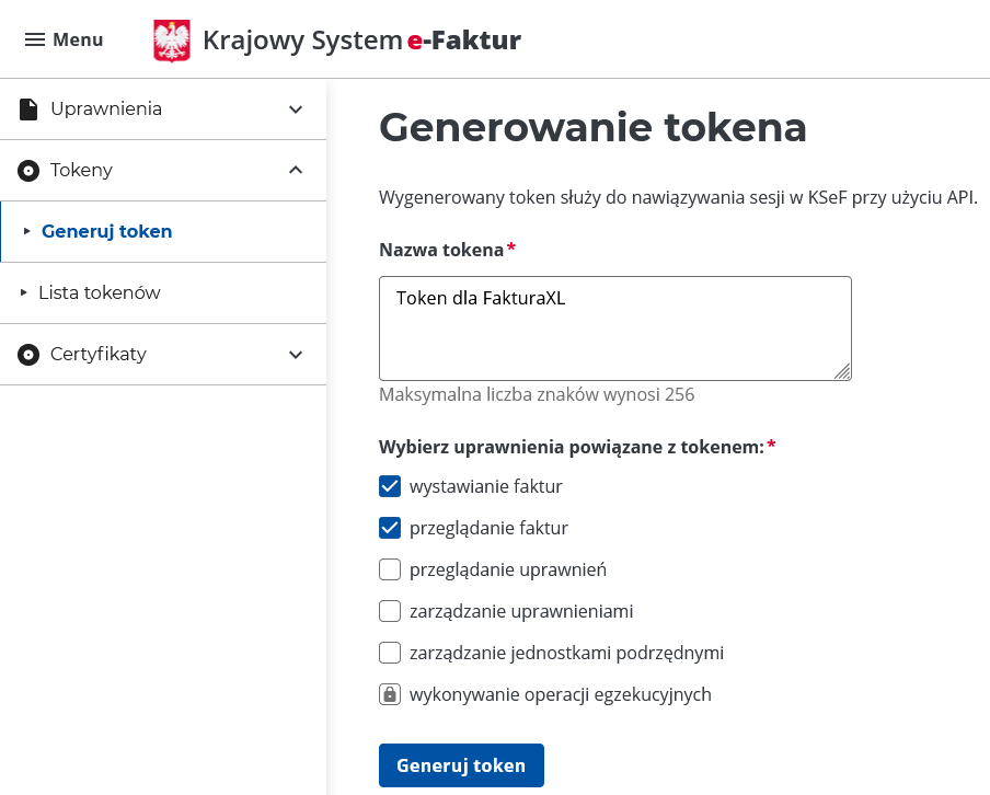 Token KSeF 2.0 dla FakturaXL
