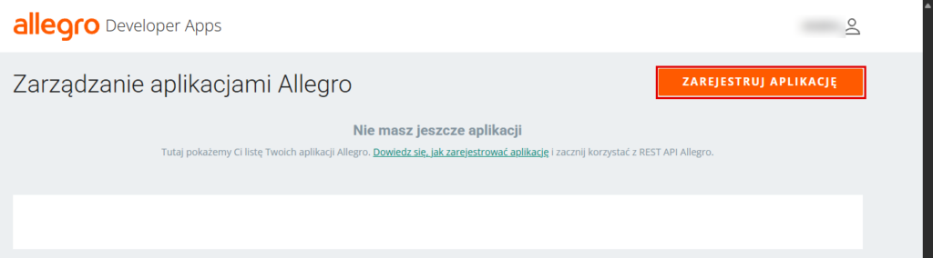 Strona Allegro Developer Apps